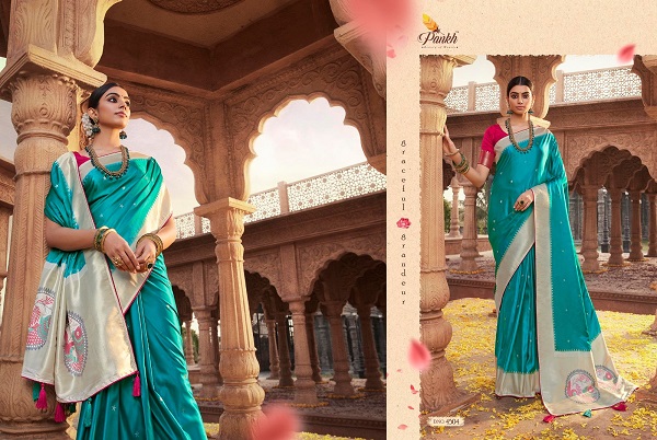 Pankh Platinum Silk Wedding Wear Heavy Saree Collection